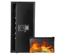 Garvee Caja fuerte de 95 litros con código numérico, llaves y bolsa ignífuga, caja fuerte para casa/hotel, alarma, estante ajustable, caja fuerte para hotel, dinero en efectivo, joyas y documentos