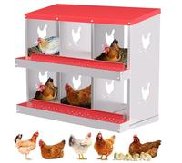 Garvee Caja Nido Metálica Resistente para Gallinas - 10 Compartimentos De Acero Galvanizado con Bandejas Extraíbles y Ventilación - Fácil Recolección y Limpieza - Ideal para Gallineros