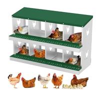 Garvee Caja Nido Metálica Resistente para Gallinas - 10 Compartimentos De Acero Galvanizado con Bandejas Extraíbles y Ventilación - Fácil Recolección y Limpieza - Ideal para Gallineros