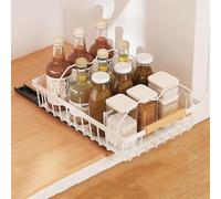 Garvee Cajón Telescópico - Ajustable, Organizador, Armario Bajo Fregadero. | Altura ajustable, ideal para especias, vajilla y suministros de cocina.