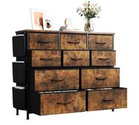 Garvee Cajonera Dormitorio 10 Cajones, Estructura de Hierro MDF y PB, Durable y Elegante, para Almacenamiento Hogar 99×30×89 cm