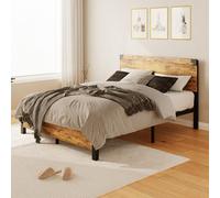 Garvee Cama infantil Queen sin cajones - Plataforma metálica, cabecera de madera - Robusta, silenciosa, fácil de montar, sin base - Ideal para dormitorio infantil - New structure drawerless wooden bed