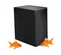 Garvee Carbón Activo para Acuario Cubo Purificador de Agua de Panal Filtro Nano de Limpieza para Estanque y Pecera Eliminador de Olor y Agua Amarilla Paquete Individual 10x10x5 cm Negro Filtrado Pro