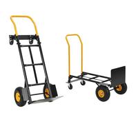 Garvee Carretilla De Mano Convertible 2 En 1 De Alta Resistencia - Capacidad De Carga De 800 LB, Plataforma Robusta con 4 Ruedas Resistentes y Estructura De Metal Duradera.