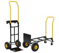 Garvee Carretilla De Mano Convertible 2 En 1 De Alta Resistencia - Capacidad De Carga De 800 LB, Plataforma Robusta con 4 Ruedas Resistentes y Estructura De Metal Duradera.
