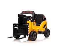 Garvee Carretilla Elevadora Eléctrica para Niños 12V con Batería Recargable 4.5Ah, Coche Eléctrico Infantil Tipo Montacargas con Techo, Vehículo De Juguete para Conducir Interior y Exterior, Amarillo