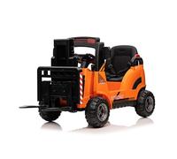 Garvee Carretilla Elevadora Eléctrica para Niños 12V con Batería Recargable 4.5Ah, Coche Eléctrico Infantil Tipo Montacargas con Techo, Vehículo De Juguete para Conducir Interior y Exterior, Naranja