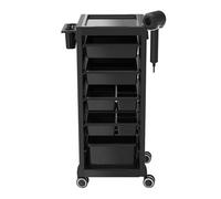 Garvee Carrito Profesional para Salón y SPA - 6 Bandejas Grandes para Organizar Herramientas - Soporte Universal para Secador De Pelo Integrado - Estructura con Ruedas para Facilitar Su Movimiento