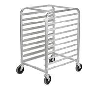 Garvee Carro Bandejero de Aluminio para Panadería 10 Niveles con Ruedas Giratorias Bloqueables - Estante Móvil para Bandejas de Horno, Uso Profesional y Doméstico, 51x66x99 cm