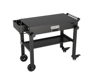Garvee Carro de Exterior Plegable - Grill Cart para Blackstone Griddle, Mesa BBQ con Bandeja, Carro con Ruedas y Porta Papel, Soporte Griddle 17 o 22 Pulgadas, Mesa portátil para Camping