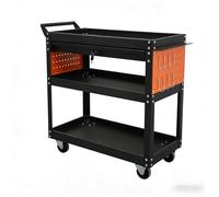 Garvee Carro de Herramientas 4 Niveles con cajón y Cerradura 83x35x82,6 cm Carro Taller con Ruedas bandejas metálicas guía de Bolas y Panel Lateral