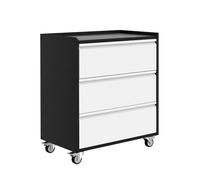 Garvee Carro de Herramientas metálico Resistente de 3 cajones con Ruedas - Gabinete rodante para Taller, Garaje, almacén u Oficina - Estructura de Acero Duradera - Cajones compactos para organización