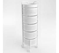 Garvee Carro Organizador Metálico para Cocina - 4 Niveles Redondos con Ruedas - Ideal Frutas, Verduras y Snacks - Multiuso para Sala, Baño o Cocina - Negro 4 Capas