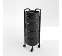 Garvee Carro Organizador Metálico para Cocina - 4 Niveles Redondos con Ruedas - Ideal Frutas, Verduras y Snacks - Multiuso para Sala, Baño o Cocina - Negro 4 Capas