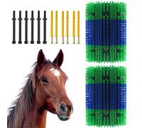 Garvee - Cepillo raspador para animales de establo - Juego de 2 cepillos multiusos - Alivia picazón, mantenimiento pelaje - Accesorio establo resistente - para caballos, vacas, ovejas, cerdos