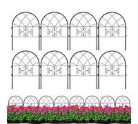Garvee - Cerca decorativa de jardín de metal negro antioxidante - Barrera exterior sólida, protección para animales y flores, celosía para plantas trepadoras, ideal jardín, granja, patio