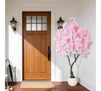 Garvee Cerezo Artificial En Flor: Flores Realistas En 3D, Resistente a Los Rayos UV, Fácil De Cuidar, Incluye Maceta. Decoración para Salón, Jardín, Balcón o Pasillo. 180cm