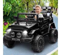 Garvee Coche Eléctrico 12V, Vehículo Eléctrico con Mando a Distancia 2,4G, 3 Velocidades, Música y LED y Bocina, Auto Eléctrico para Niños 3+ Años