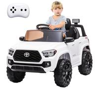 Garvee Coche eléctrico Infantil 12V para niños de 3-8 años - Control Remoto Parental, suspensión, cinturón de Seguridad, Arranque Suave, Luces LED, 2 velocidades, música MP3 - Color Blanco