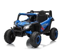 Garvee Coche eléctrico Infantil 4x4 UTV 12V - Control Remoto, Luces LED, música, USB, inalámbrico - Vehículo Todoterreno Seguro y Divertido para niños Desde 3 años - Color Azul