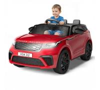 Garvee Coche Eléctrico Infantil con Licencia Land Rover - Grande 2 Plazas, Puertas Hidráulicas, Doble Motor 12V, Control Remoto 2.4G, Altavoz, Bocina, Luces LED, Seguro Niños 3-6 Años, Color Rojo
