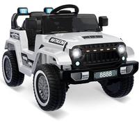Garvee Coche Eléctrico para Niños 12V con Mando a Distancia 2.4G, Luces LED y Música - 3 Velocidades, Batería de Larga Duración - Regalo para Niños de 3 a 6 Años (Blanco)