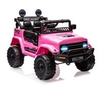 Garvee Coche Eléctrico para Niños Vehículo Todoterreno Infantil Batería 12V 4.5AH Estructura de Metal y Plástico PP Puertas Abatibles Cinturón de Seguridad Normativa UE 110x65x68 cm Rosa