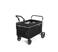 Garvee Cochecito para perros 2 en 1, cochecito y carro para perros grandes y medianos, cochecito plegable todo terreno para mascotas, capacidad de 50 kg, con ruedas de 360°, mango ajustable, soporte