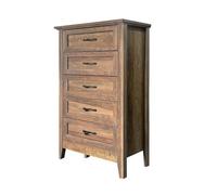 Garvee Cómoda Alta Vintage de 5 cajones para Dormitorio - Almacenaje Espacioso y Resistente - Cajones Plegables y Tirador fácil - Ideal para vestíbulo, Sala o clóset - Color Clásico Amarillo