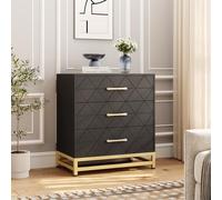 Garvee Cómoda De 3 Cajones para Dormitorio y Armario | Cajonera Alta y Delgada con Cierre Suave y Kit Anti-Vuelco | Organizador De Almacenamiento Que Ahorra Espacio De 28.7" De Alto