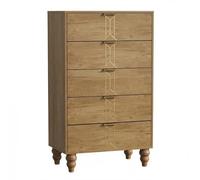 Garvee Cómoda de Dormitorio con Estampado, 5 Cajones de Gran Capacidad, Cómoda Alta con Tablero PB Premium, Resistente a la Humedad, Ideal para Dormitorio y Salón, 60x40x125cm, Estilo Vintage