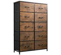 Garvee Cómoda De Metal 10 Cajones, Armario Alto con Compartimentos para Tela, Armario Industrial Moderno para Dormitorio, Armario, Sala De Estar, Pasillo y Dormitorio