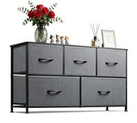 Garvee Cómoda De Tela Con 5 Cajones Funcionales - Estructura Metálica Duradera - 100 cm De Ancho - Óptima Para Dormitorio, Armario o Pasillo - Almacenaje Amplio y Organización Para Ropa y Accesorios -