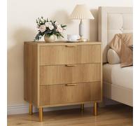 Garvee Cómoda Moderna De 3 Cajones para Dormitorio - Diseño Elegante En Negro y Blanco - Patas Metálicas Resistentes - Gran Capacidad De Almacenamiento Pasillo, Oficina y Sala - Sin Color