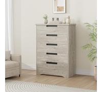 Garvee Cómoda Moderna De 5 Cajones para Dormitorio: Cómoda Alta De Madera con Tiradores Integrados, Gran Organizador Vertical para Armario, Habitación Infantil, Sala De Estar, Pasillo y Entrada.