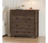 Garvee Cómoda Moderna y Funcional para Comedor - Mesa Auxiliar De Madera Acanalada - Gran Capacidad De Almacenamiento - Ideal para Salón, Recibidor o Pasillo - Acabado Nogal o Roble Natural