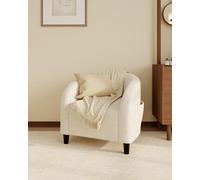 Garvee Cómoda y Moderna Silla Decorativa Tipo Barril, De Tela Tipo Gamuza o Bouclé, Suave y Redonda, con Cojín, Ideal para Sala De Estar y Dormitorio. Ideal para La Decoración del Hogar.