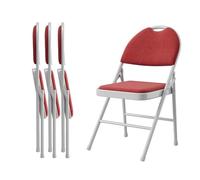 Garvee Cómodas Sillas Plegables Tapizadas, Juego De 4 - Sillas Plegables De Metal con Asiento y Respaldo De Lino Acolchado - Ligeras, Apilables, para Comedores, Oficinas, Eventos, Camping, Bodas -