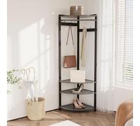 Garvee Con 1 Caja De 01 Perchero Semicircular - Percheros De Pie, Burro Ropa Resistente, Burro Ropa, Perchero Ropa Para Dormitorio, Salón, Entrada(Gris Piedra)