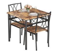 Garvee Con 1 Mesa 2 Sillas MDF+Hierro Doble C Comedor, Muebles De Cocina, Diseño Compacto, Duradero, Fácil De Limpiar, Estilo Moderno