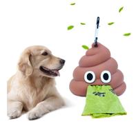 Garvee con dispensador de bolsas de excremento de PVC en forma de excrementos - Portátil, para perros y gatos, caja de almacenamiento suave para bolsas de excremento, conveniente para salidas