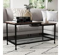 Garvee con Mesa de Café de Madera de Hierro de Estilo Alto y Bajo - Diseño Moderno, Durabilidad, Funcionalidad, Estética Única, Fácil de Limpiar