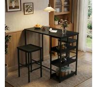 Garvee Conjunto De Comedor Alto con 2 Taburetes - Estilo Vintage - Estructura Metálica Robusta - Fácil Montaje - Ideal para Cocina, Comedor o Restaurante - Versátil como Mesa De Desayuno