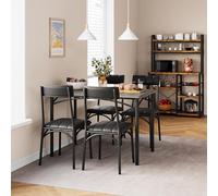 Garvee Conjunto De Comedor Compacto para 4 Personas - Mesa Rectangular y Sillas Tapizadas - Estructura De Metal y Madera Resistente - Ideal para Cocina, Apartamento o Espacios Pequeños - Estilo