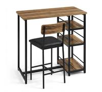 Garvee Conjunto De Escritorio y Silla Industrial con 3 Estantes, Marco De Metal Resistente, para Hogar y Oficina