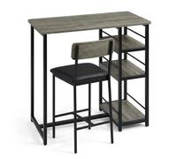 Garvee Conjunto De Escritorio y Silla Industrial con 3 Estantes, Marco De Metal Resistente, para Hogar y Oficina