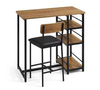 Garvee Conjunto De Escritorio y Silla Industrial con 3 Estantes, Marco De Metal Resistente, para Hogar y Oficina