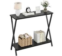 Garvee Consolas Muebles, Recibidores de Entrada Mesa Consola, Uso en Entrada y Salón para Colocar Decoración y Objetos Diarios, Estructura Resistente, 80 x 30 x 81 cm, Negro