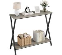 Garvee Consolas Muebles, Recibidores de Entrada Mesa Consola, Uso en Entrada y Salón para Colocar Decoración y Objetos Diarios, Estructura Resistente, 85×30×81 cm, Gris