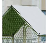 Garvee Corral grande de metal para pollos, corral para pollos al aire libre con cubierta impermeable y anti-UV, gallinero con puerta con cerradura, jaula de aves de corral resistente para patio, uso